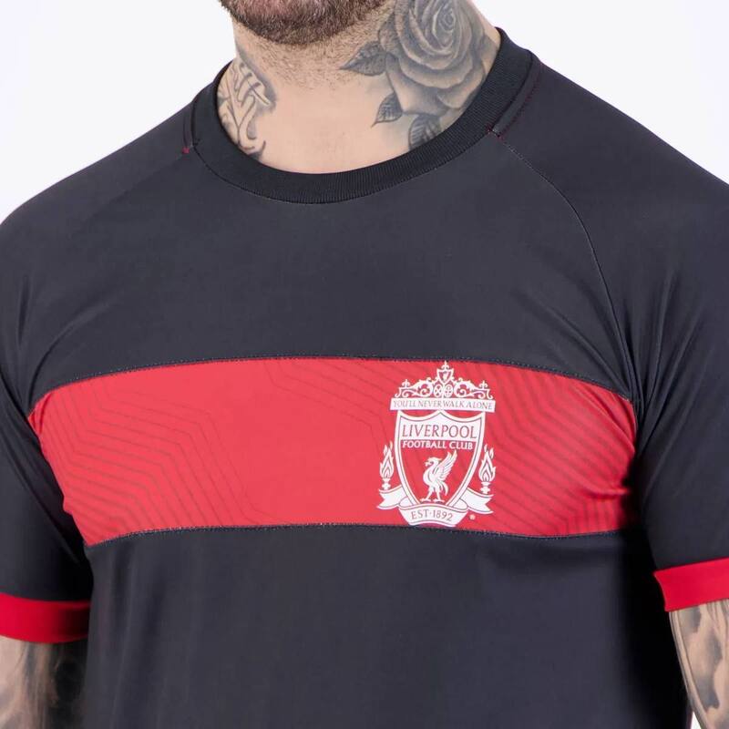 Camisa Liverpool M. Salah 11 Bee Preta e Vermelha - Spr - Camisa
